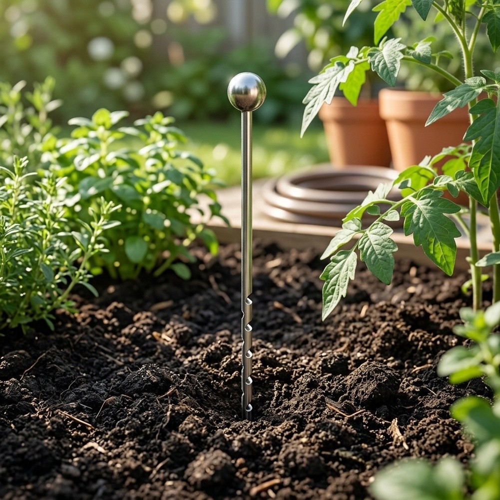Power Tools Garden - 14インチステンレス製土壌プローブ、農場土壌サンプリング用、水分測定ツール、携帯型、電源不要