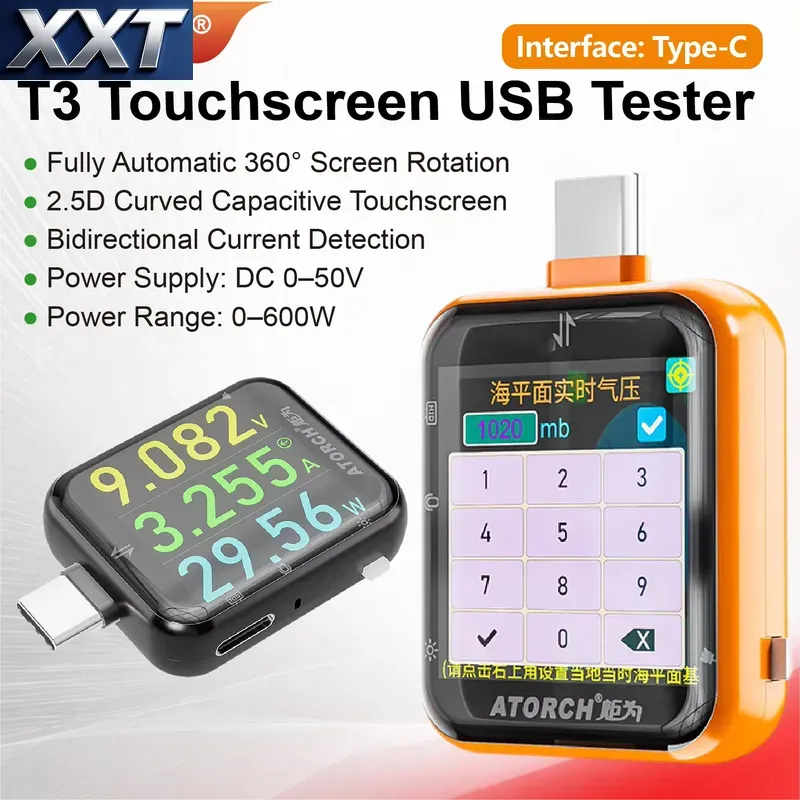 XXT T3 USB C電力計テスター 600W DC 0- - Power Tools Types のレビューと価格